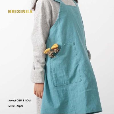 China Simple French high quality multifunctional pocket low price drinks/food style canvas aprons for sale