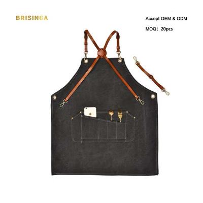 China Drinks / Food Amazon Black Canvas Work Aprons Waterproof Tool Heavy Duty Work Men Apron for sale