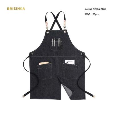 China Custom Adult Personalized Drinks/Food Cotton Split Leg Hang Out Painting Artist Apron for sale