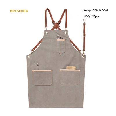 China Custom high quality drinks/food logo kitchen apron and adult uniform cotton apron for men for sale