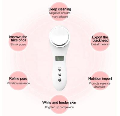 China 1000mAh Facial Beauty Devices Heat Cooling Galvanic Ion Facial Massager for sale