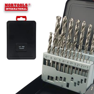 China 19pcs Drill Holes Fully Ground Bright Twist Drill Bits Set For Metal Drilling for sale