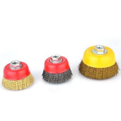 China Angle Grinder 65mm Crimp Cup Wire Brush With Wire For Angle Grinder for sale