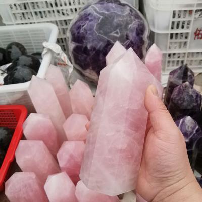 China China Hot Selling Natural Rose Crystal Point Column Pink Crystal Quartz Point For Sale for sale