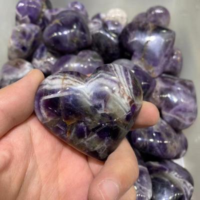 China High Quality Healing Natural Purple Amethyst Dream Heart Crystal Heart For Gift Wholesale From China for sale