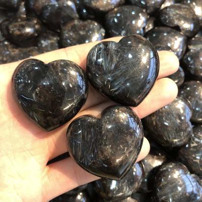 China Wholesale Crystal Heart Fireworks Stone Natural Astrophyllite Healing Stone From China For Gift for sale