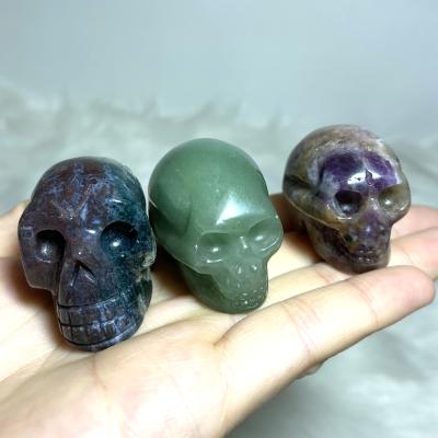 China China Wholesale Healing Stones 1.5 Inch Gemstone Small Crystal Mini Skulls Handmade Carvings for sale