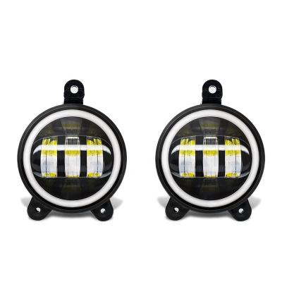 China JEEP Top Selling Led Fog Light For Lada Priora 3.5inch 9cm With Angel Eyes Halo Ring Fog Lamps Yellow White for sale