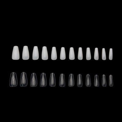 China New Fashion Thin Clear Nail Tips Stick Art Almond Ballerina Nail Tips Natural and Clear for sale