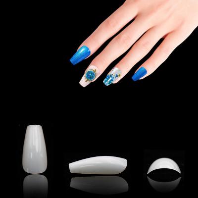 China Hot Selling Full Cover 500Pcs/Bag Thin Clear Fake Jelly Tips Bulk False Ballerina Nail Tips for sale