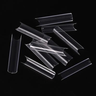 China Clear Thin No Square Nail Tips XXL C Curve Nail Tips Square Half Cover Non C Curve Extra Long Straight Gel Tips for sale