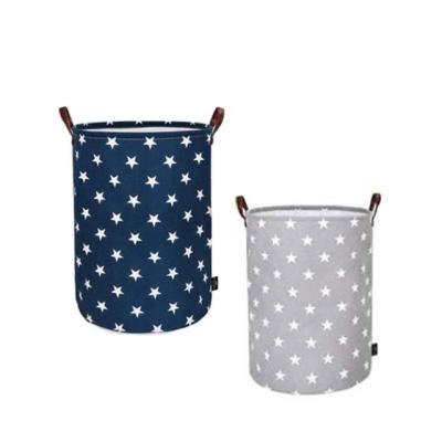 China Eco-Friendly Corner Durable Home Organization Bag Basket Laundry Canvas Fabric Foldable Storage Baskets With Handles for sale