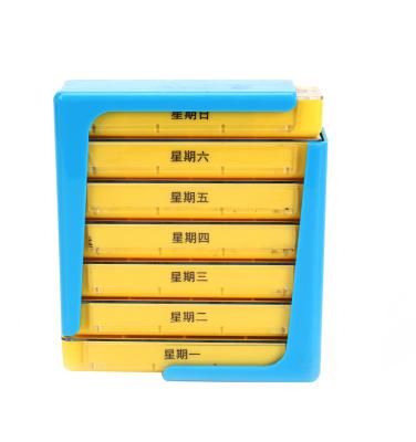 China Eco-Friendly Weekly Pill Organizer Organizer Container 7 Day Week Week Pill Box Holder Medicine Drug Storage Box Pill Box Case Kit for sale