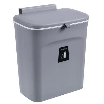 China Sustainable Kitchen Hanging Small Trash Can Mountable Under Sink Food Waste Bin Plastic Garbage Bin for sale