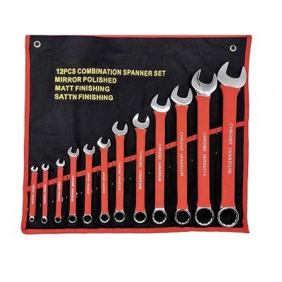 China High Performance 12pcs Chrome Vanadium Steel Combination Wrench Set Car Repair Tools for sale