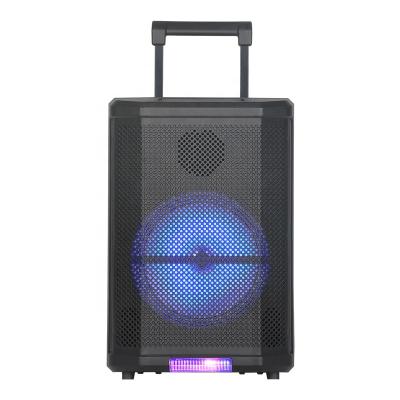 China 8 Inch Trolley Portable Karaoke Party Radio Home Theater System Blue LED Flashing Light Yibok TWS and Tooth Partybox Rechargeable Speaker for sale