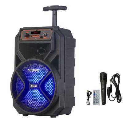 China Rechargeable Battery Quality 8 Inch High Quality LED Flashing Light Selling Sound Material Stage Speakers Hot Trolley Speaker/Wireless Amplifiers/Speaker for sale