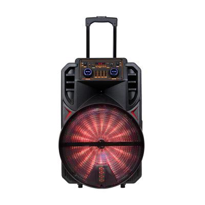 China LED Flashing Light Manufacturer Guangzhou Yibok 15 Inch Trolley Portable Multifunctional Rechargeable Noise High Fidelity Speaker With Subwoofer for sale