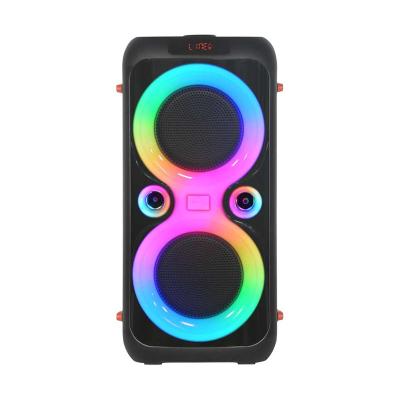 China 6.5 Inch Dual 6.5 Inch LED Flashing Light Outdoor Portable Wireless Music Speaker Popular Speaker Active Home Gaming Speaker With Colorful Light for sale