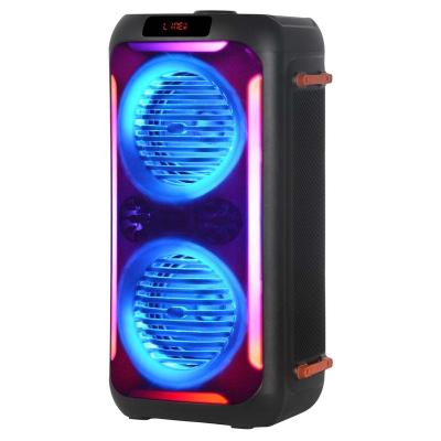 China High Power Blue LED Flashing Light 6.5inch*2 LED Light Wheels Convenient Speaker Outdoor Partybox and Tooth Speakers for sale