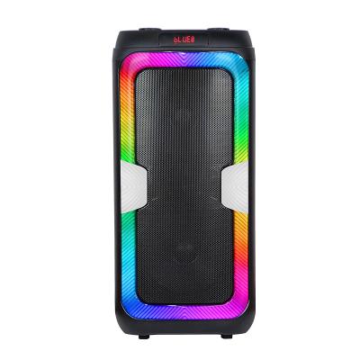 China Flashing Light LED Dual 8 Inch High Power Trolley Professional Plastic Speaker With LED Display Screen Karaoke DJ Speaker BOX for sale