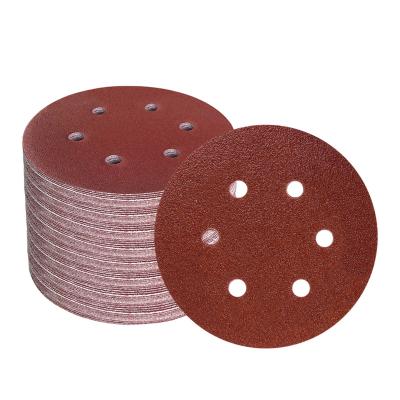 China Woodworking 100pcs 6 Inch 150mm Abrasive Sand Paper Sanding Discs Grit 60 80 120 180 240 for sale