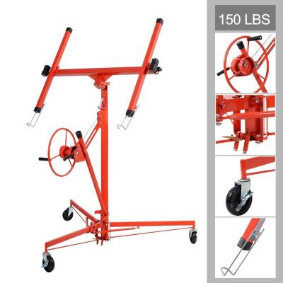 China Loading Crane Jack Lifter Construction Tools Lockable Drywall Lift Panel Elevator with Caster Wheel for sale