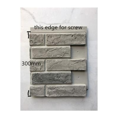 China Modern Exterior Gray Wall Brick Veneer Polyurethane Wall Panel Faux Stone Tile for sale