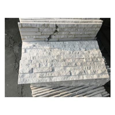 China Modern White Color Quartz Veneer Exterior Stone Wall Cladding for sale