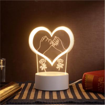 China Modern LED Night Light Base For Acrylic Creative 3d Led Lamp USB Switch Night Light for sale