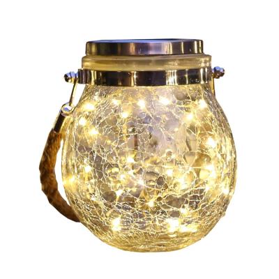 China Holiday Solar Powered Waterproof Decorative Lights Like A Split Bottle Light IP65 Mason Jar Fairy Lights Warm Glass Bottle for sale