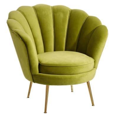 China Green Leisure Chair Fabric Velvet Accent Chair Love Nordic Single Seater Sofa Chair For Living Room for sale