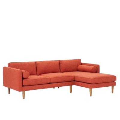 China New Modern Design Living Room Orange Furniture Modular Canvas Fabric Sectional Sofa Set Corner Couch For Home for sale