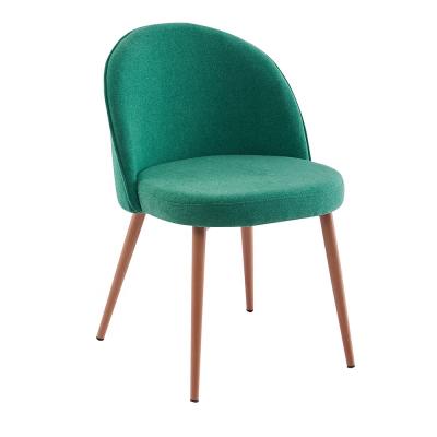 China Modern nordic contemporary kitchen dining chair metal legs fabric restaurant sedie dining chair for sale