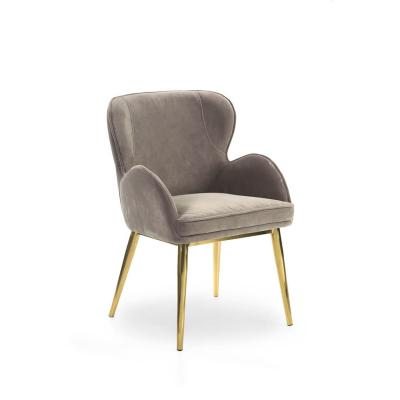 China Modern Dining Room / Hotel / Restaurant Velvet Dining Restaurant Chair With Stainless Steel Polished Gold for sale