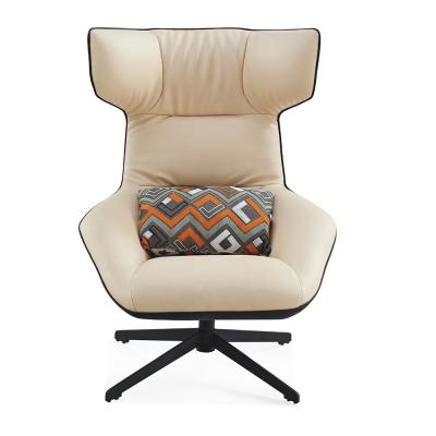 China Home Living Room Furniture Swivel Swivel Room Swivel Chair Beige Faux Leather Beige Leather Modern Leisure Chair for sale