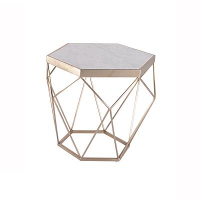 China Living Room Sofa Marble Side Table Stainless Steel Rose Gold Tables Sets Modern Coffee Table Home Furniture Small for sale