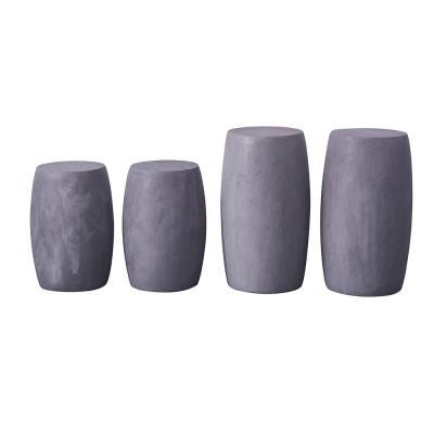 China Round Shaped Durable Classic Decorative Home Stool Outdoor Furniture Style Cement Side End Table for sale