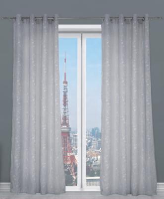 China One tone embroidery sheer curtain fabric on heavy fabric used for window curtain panel for sale