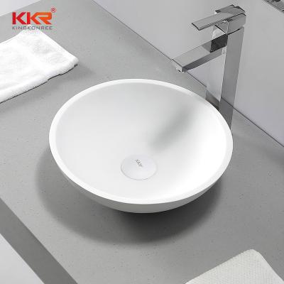 China Polished Acrylic Wall Hang Wash Italian Design Bathroom Stone Resin Sink Basin for sale