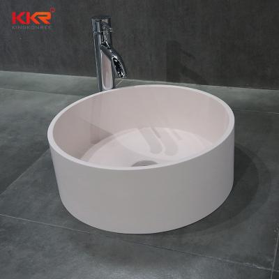 China KKR Polished Acrylic Solid Surface Basin Counter Top Sink for sale