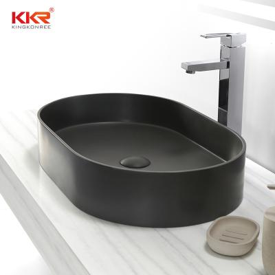 China Modern Pure Concrete Solid Surface Countertop Stone Basin Sink for sale