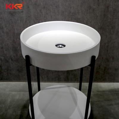 China Model KKR-1157 Modern Round Shape Sink Over-counter Wash Basin Solid Outdoor Stone Basin for sale