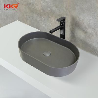 China Polished Surface Acrylic Solid Artificial Stone Wash Basin Types Wholesale for sale