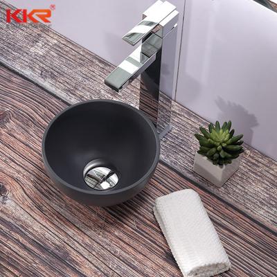 China Eco-friendly Bathroom Ware Fashion Art Sink Solid Surface Polymarble Sanitary Hand Wash Basin for Hotels for sale