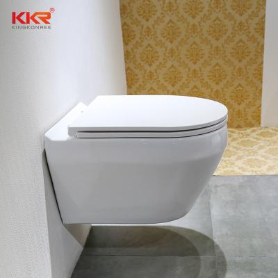 China Ceramic Rimless Wall Hung Toilet With Pissing Bidet Wc Toilet Modern Home Bathroom Toilets for sale