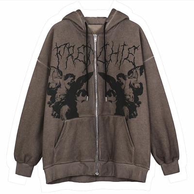 China Factory Customization Europe Hoodies Anti-wrinkle New American Hip Hop Street Sports Zipper Cardigan Hoodie Men Loose Coat Women for sale