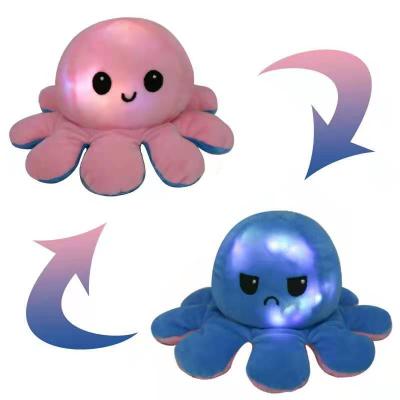 China Gift & Whosale Flip Octopus Plush Toys Shinny Promotion LED Reversible Flashing Light for sale