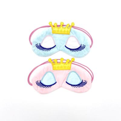 China Custom Cute Travel Sleep Style Crown Shade Shorts Plush Eye Cover Visor Blindfold Custom for sale