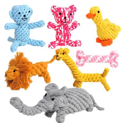 China Manufacturer Small Animals Cotton Hemp Rope Ball Pet Toy Set Dog Chew Rope Viable Toy for sale